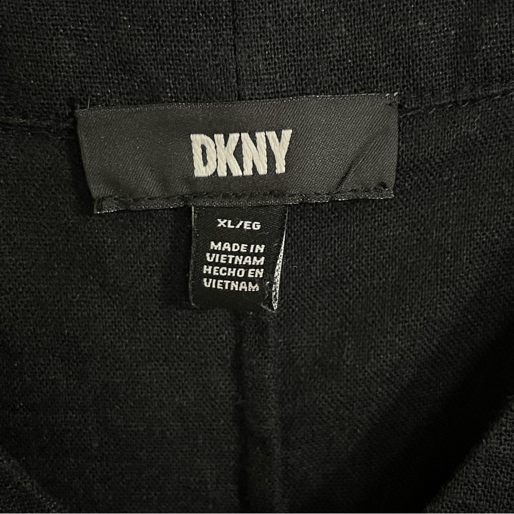 DKNY Sleeveless V Neck Black Linen Maxi Dress XL - Picture 5 of 7